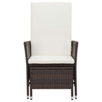 Set de muebles de jardín 2 piezas con cojines ratán PE marrón