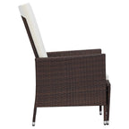 Set de muebles de jardín 2 piezas con cojines ratán PE marrón