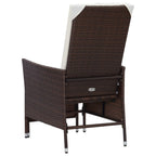 Set de muebles de jardín 2 piezas con cojines ratán PE marrón