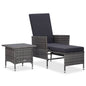 2-piece patio furniture set with cushions, PE rattan brown