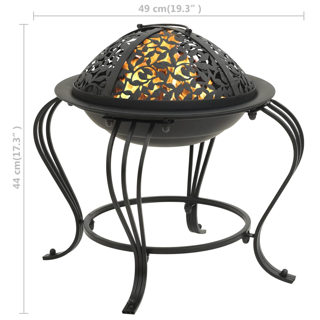 Brasero con atizador acero 49 cm