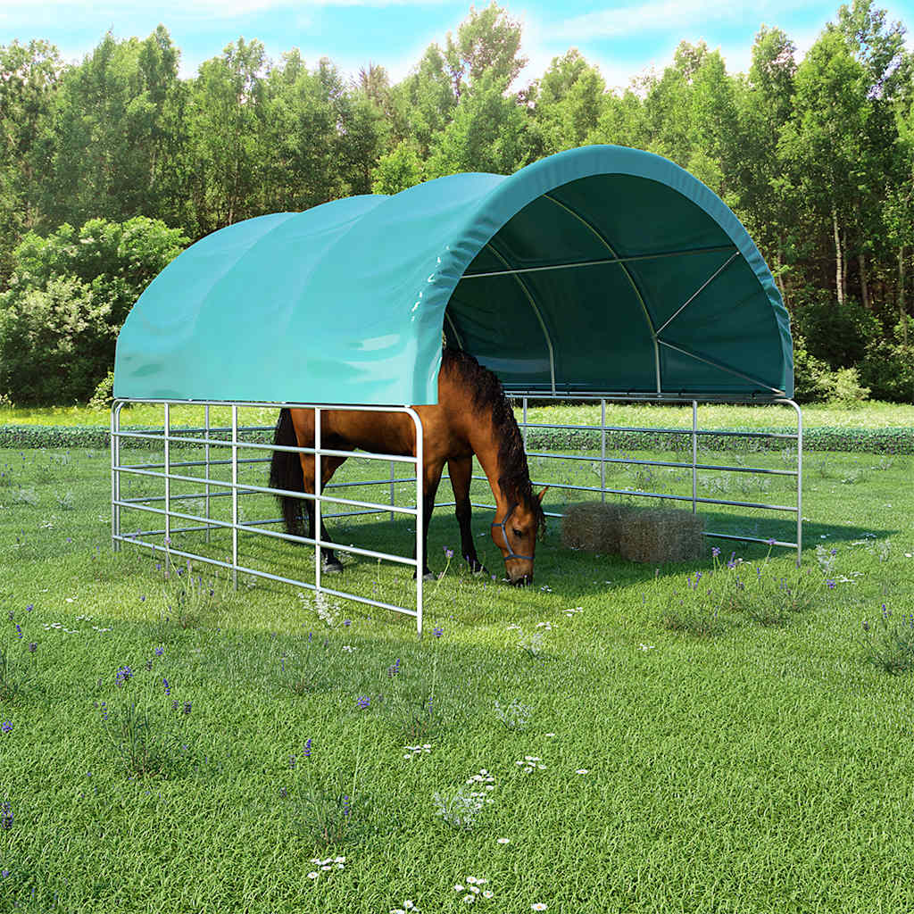 Carpa para ganado PVC verde 3,7x3,7 m