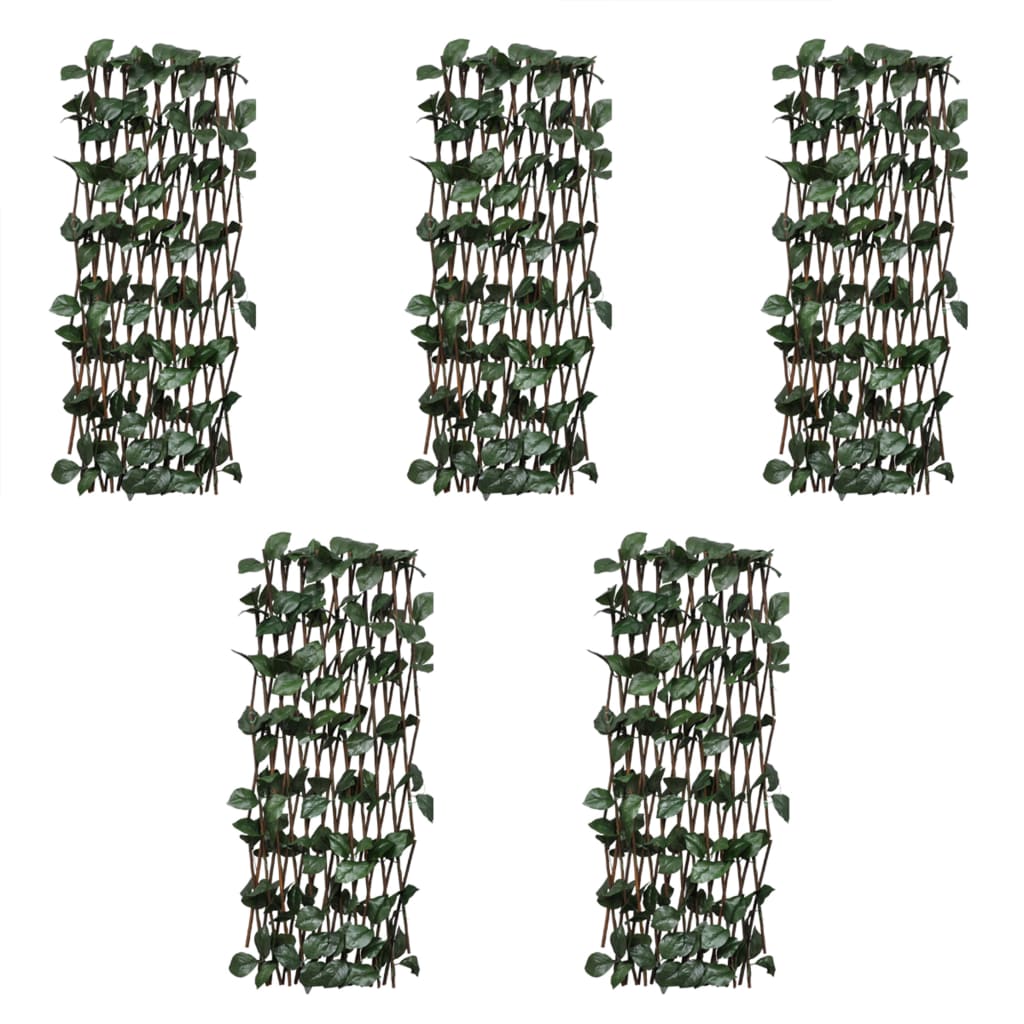 Vallas enrejadas de sauce 5 uds hojas artificiales 180x30 cm