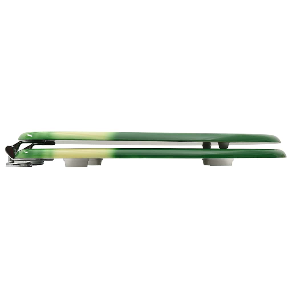 Asiento de inodoro con tapa 2 uds MDF verde diseño gota de agua