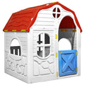 Casita de juegos plegable para niños con puertas y ventanas