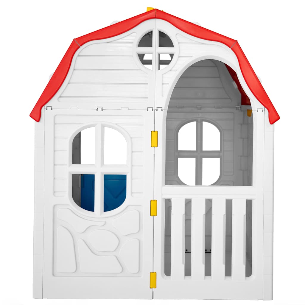 Casita de juegos plegable para niños con puertas y ventanas