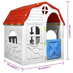 Casita de juegos plegable para niños con puertas y ventanas