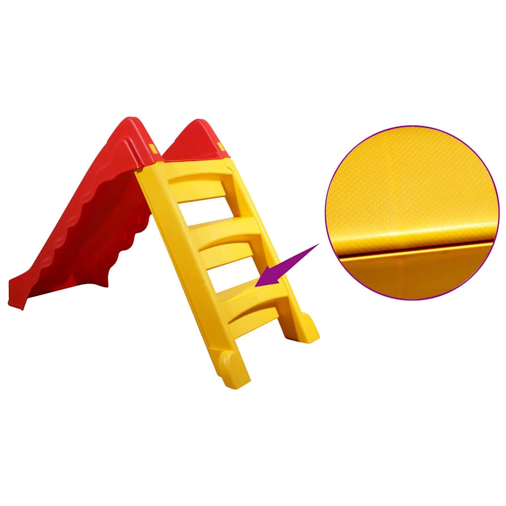 Tobogán para niños plegable interior y exterior rojo y amarillo