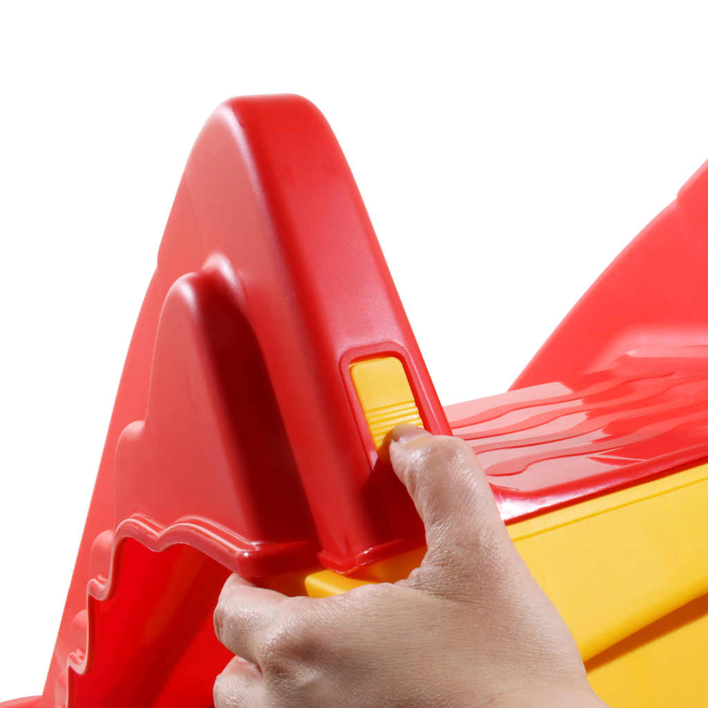 Tobogán para niños plegable interior y exterior rojo y amarillo