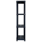 Estante de almacenaje 4 niveles negro plástico 61x30,5x130 cm