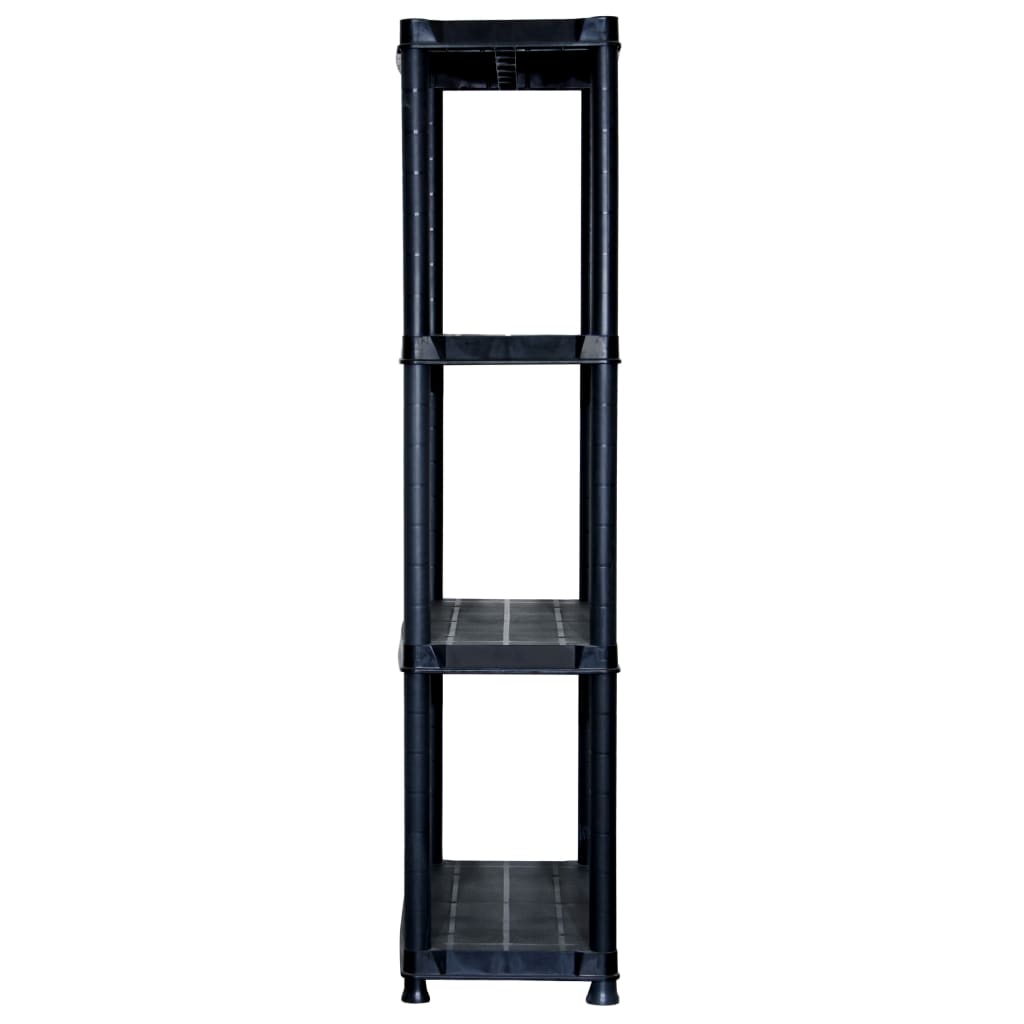 Estante de almacenaje 4 niveles negro plástico 61x30,5x130 cm