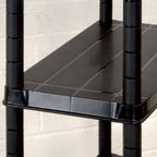 Estante de almacenaje 4 niveles negro plástico 61x30,5x130 cm