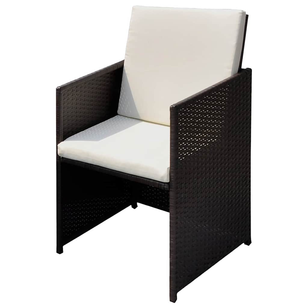 Sillas de jardín 3 pcs Marrón 56 x 52 x 87 cm Poliratán