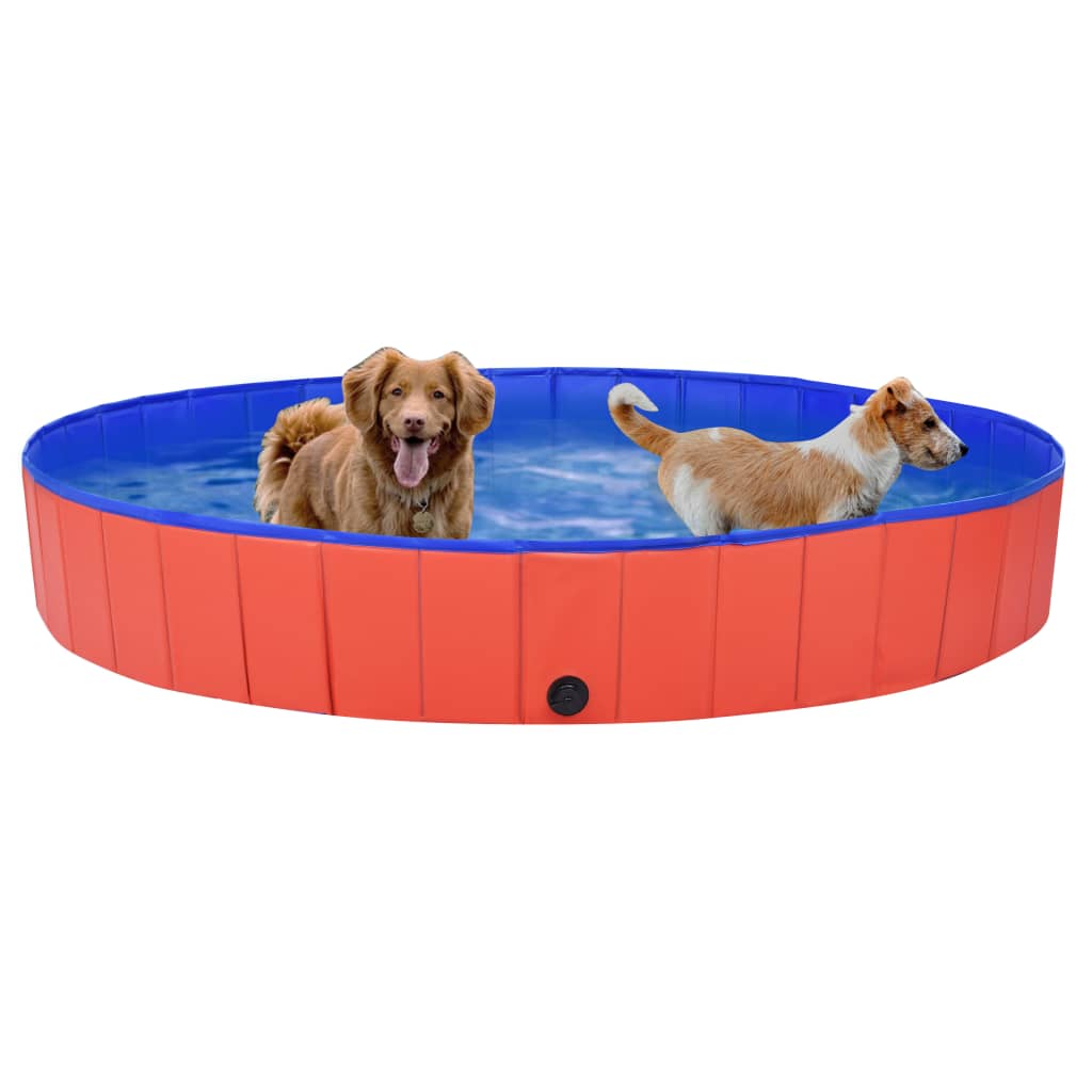 Piscina para perros plegable PVC rojo 200x30 cm