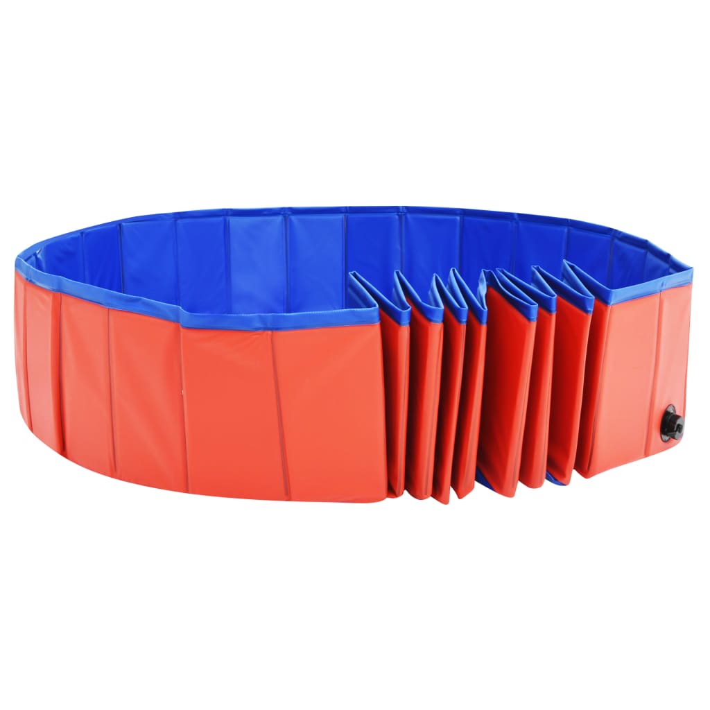 Piscina para perros plegable PVC rojo 200x30 cm