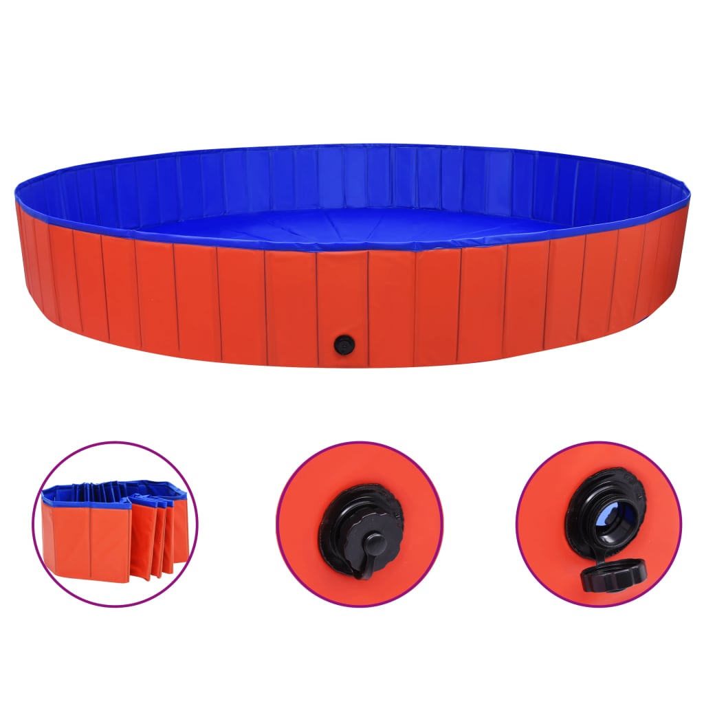 Piscina para perros plegable PVC rojo 200x30 cm