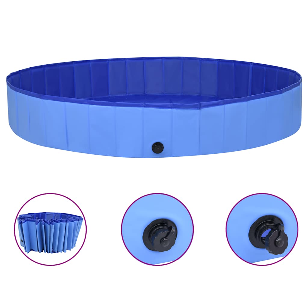 Piscina para perros plegable PVC azul 200x30 cm