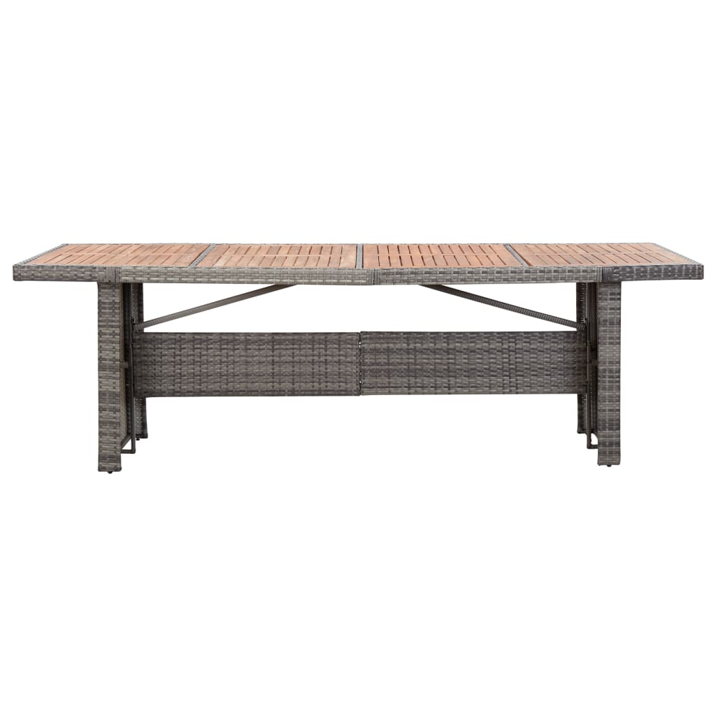 Mesa de jardín ratán sintético madera acacia maciza 240x90x74cm