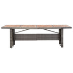 Mesa de jardín ratán sintético madera acacia maciza 240x90x74cm