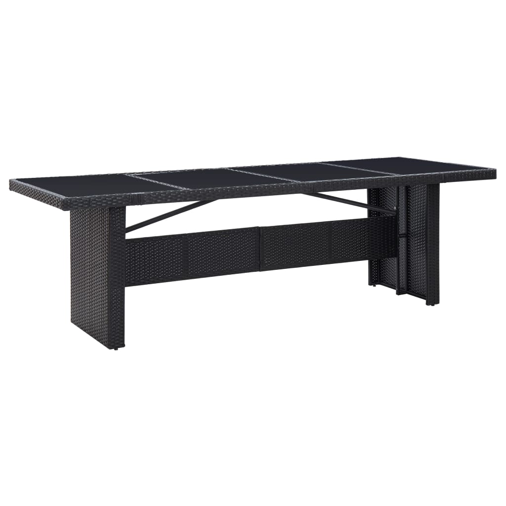 Mesa de jardín ratán sintético madera acacia maciza 240x90x74cm