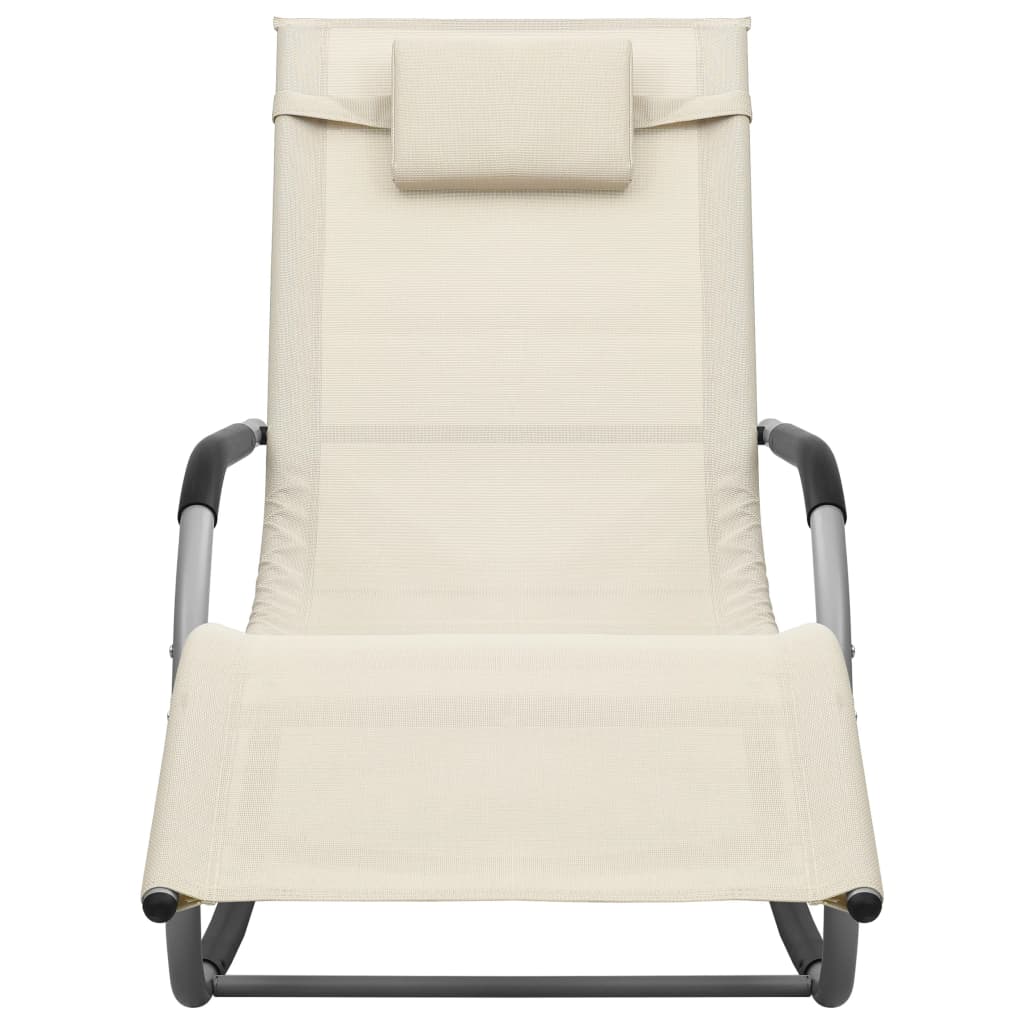 Tumbonas 2 unidades textilene crema y gris