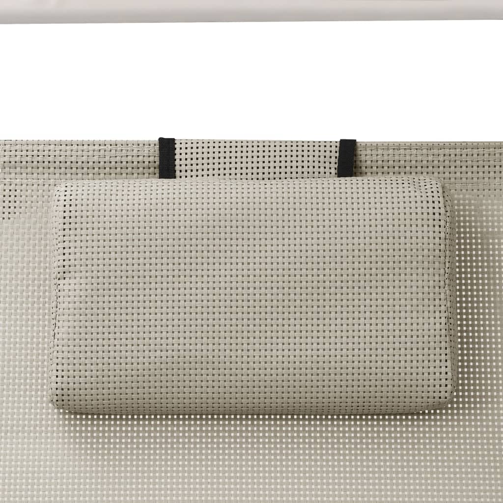 Tumbona doble con toldo textil