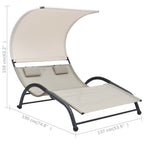 Tumbona doble con toldo textil