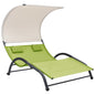 Tumbona doble con toldo textil
