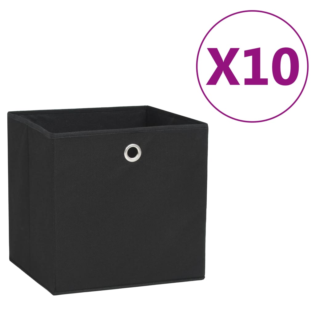 Caja de almacenaje 4 uds tela no tejida rojo oscuro 28x28x28 cm