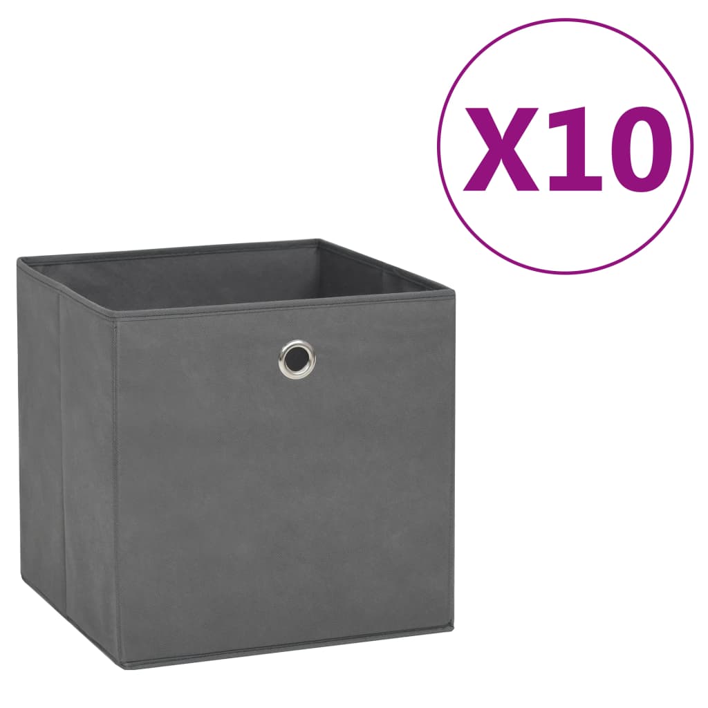 Caja de almacenaje 4 uds tela no tejida rojo oscuro 28x28x28 cm