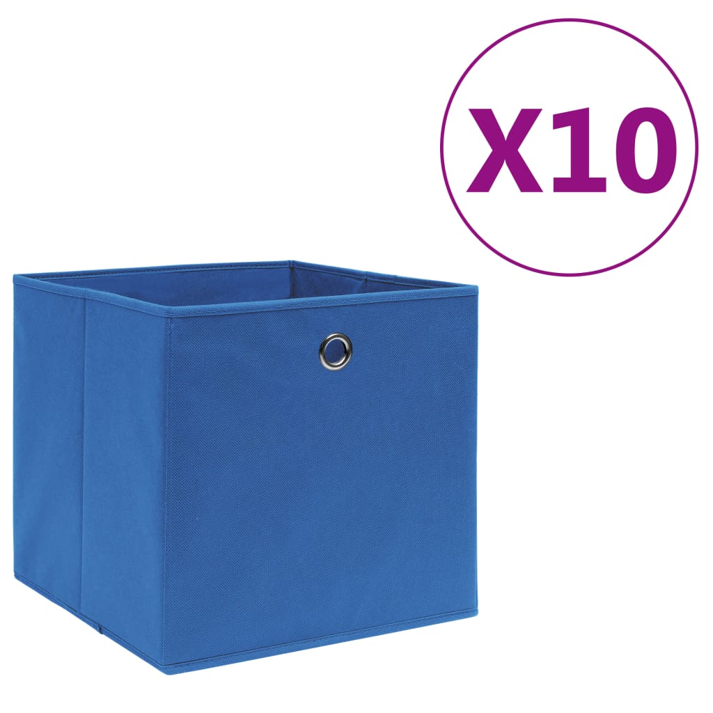 Caja de almacenaje 4 uds tela no tejida rojo oscuro 28x28x28 cm