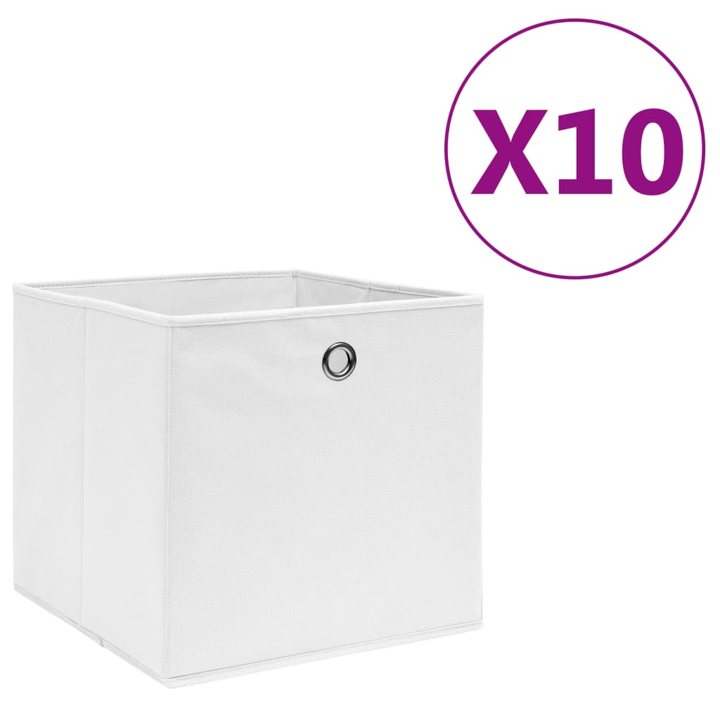Caja de almacenaje 4 uds tela no tejida rojo oscuro 28x28x28 cm