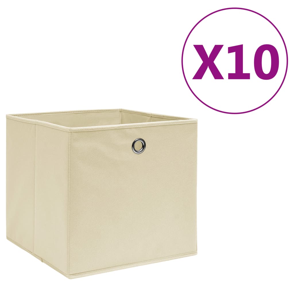 Caja de almacenaje 4 uds tela no tejida rojo oscuro 28x28x28 cm