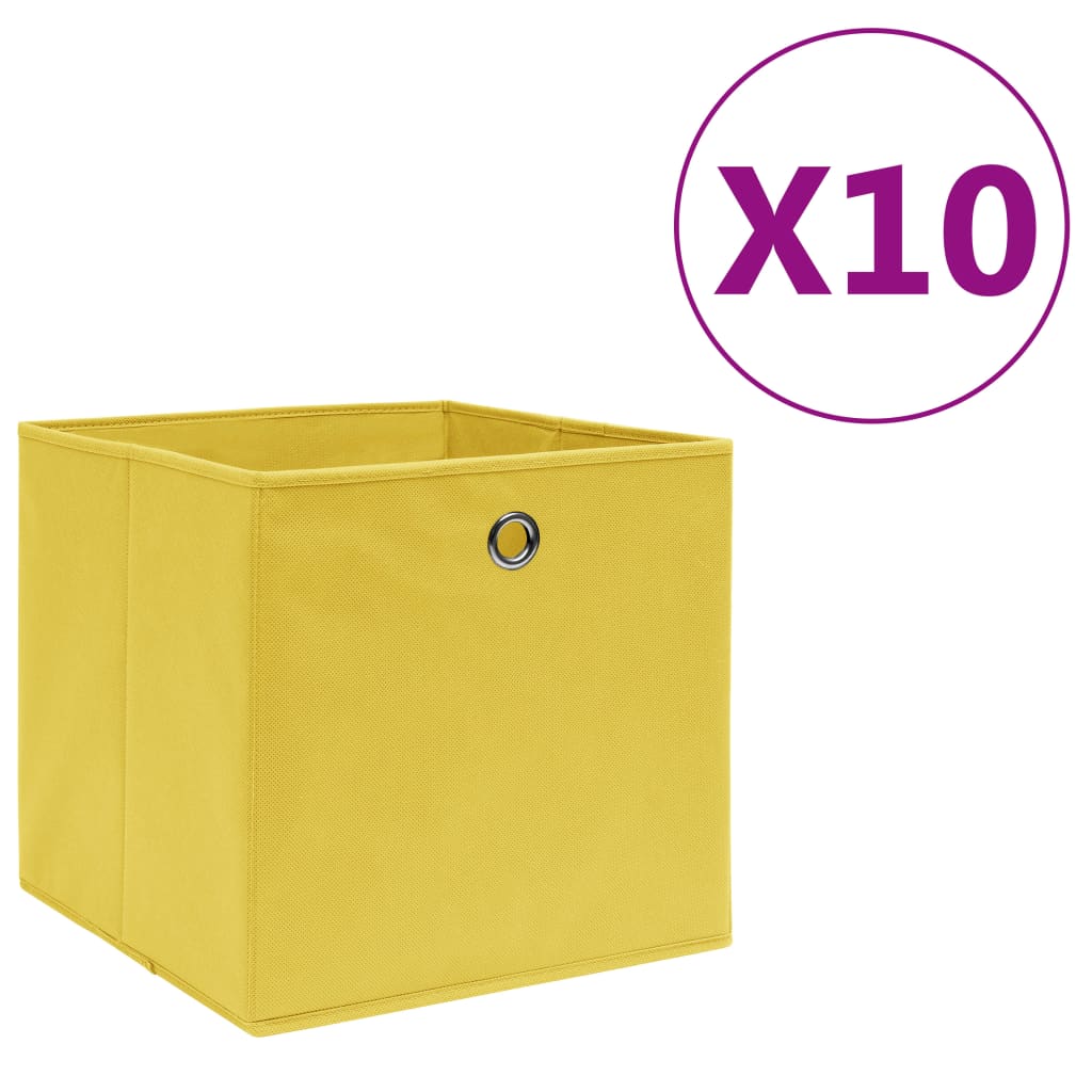 Caja de almacenaje 4 uds tela no tejida rojo oscuro 28x28x28 cm