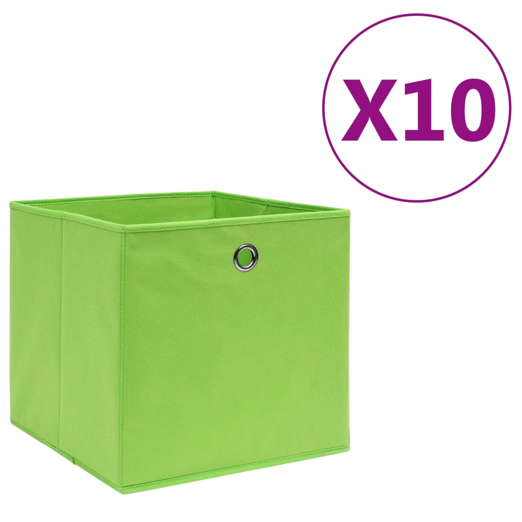 Caja de almacenaje 4 uds tela no tejida rojo oscuro 28x28x28 cm