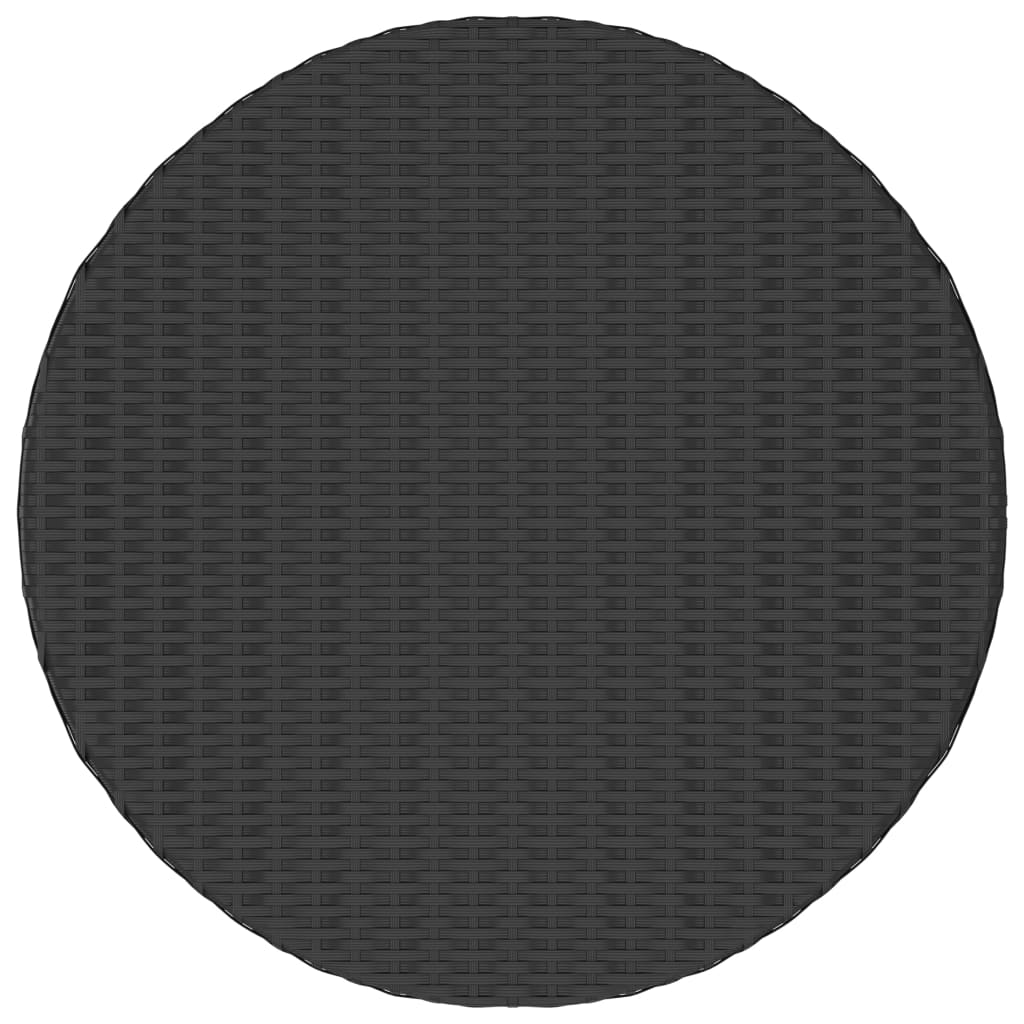 Mesa de jardín ratán sintético negro 70x70x73 cm