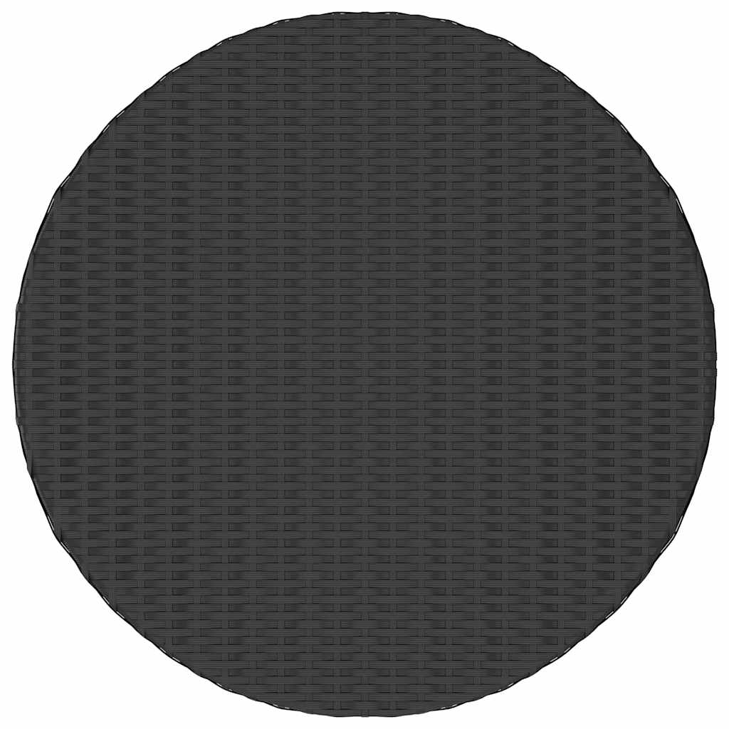 Mesita de centro de ratán sintético negro 68x68x30 cm