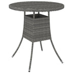 Mesa de jardín de ratán sintético gris 100x50x75 cm