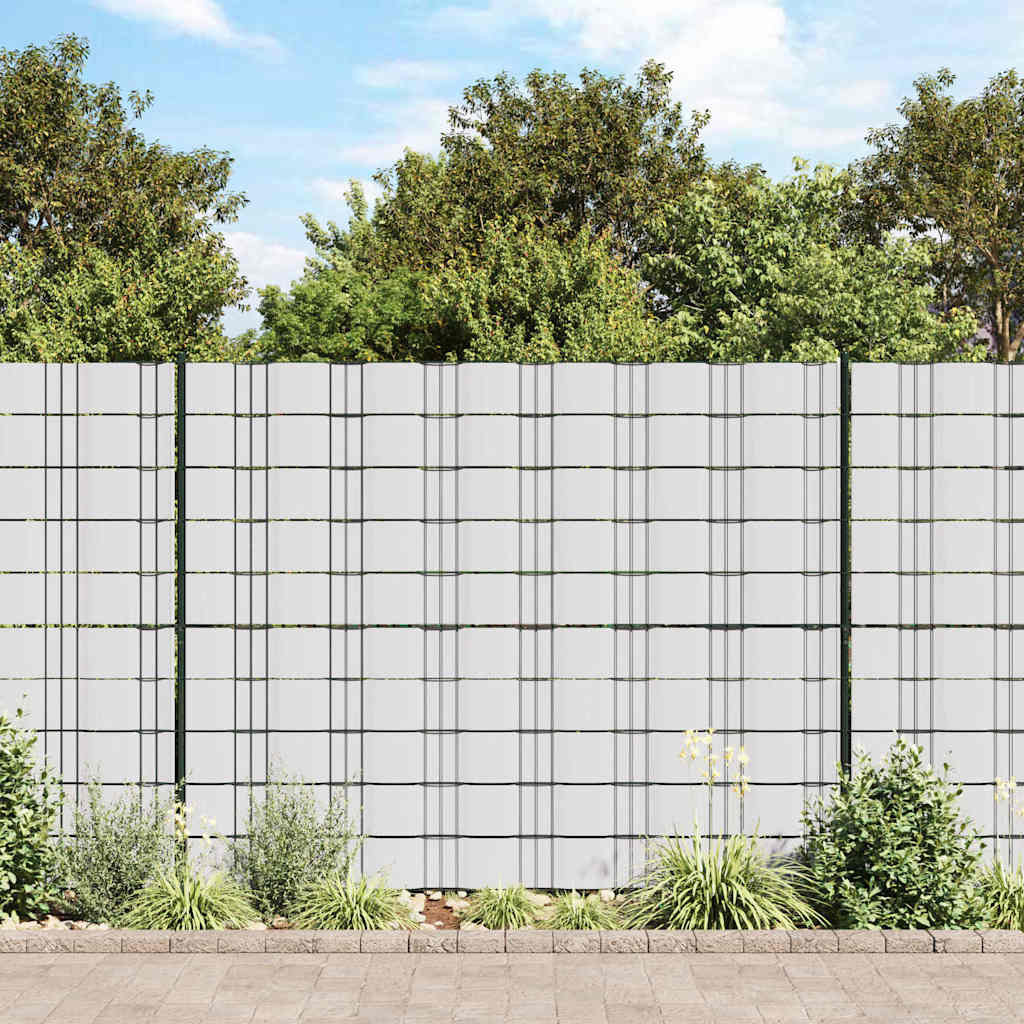 Panel de valla de PVC blanco 35x0,19 m