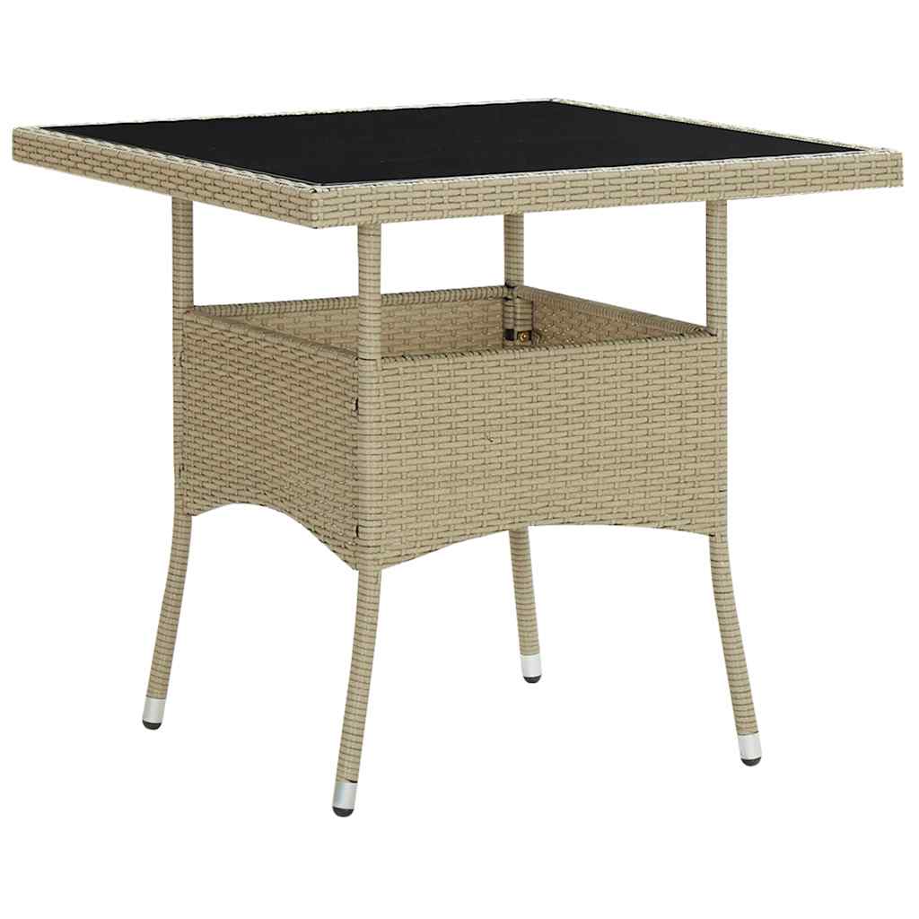 Mesa de jantar de jardim em rotim sintético castanho