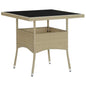 Brown synthetic rattan garden dining table