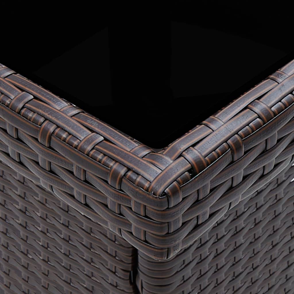 Mesa de comedor de jardín ratán sintético marrón