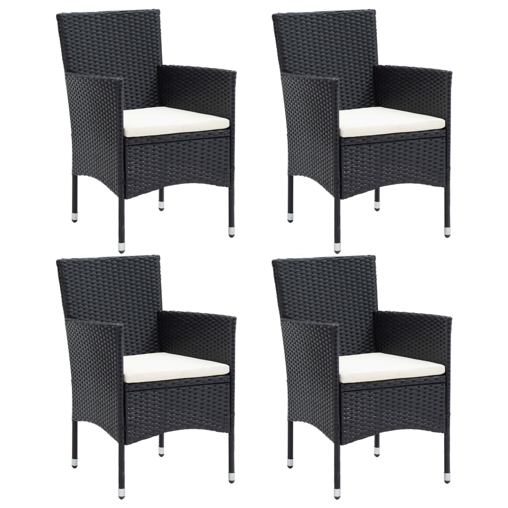 Sillas de comedor para jardín 4 unidades ratán sintético gris