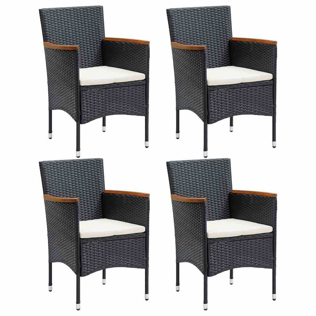 Sillas de comedor para jardín 4 unidades ratán sintético gris