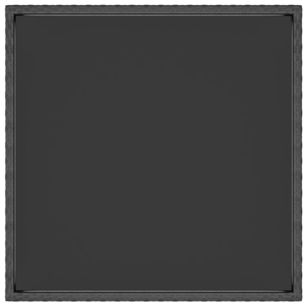 Mesa de jardín ratán sintético negro 90x90x75 cm