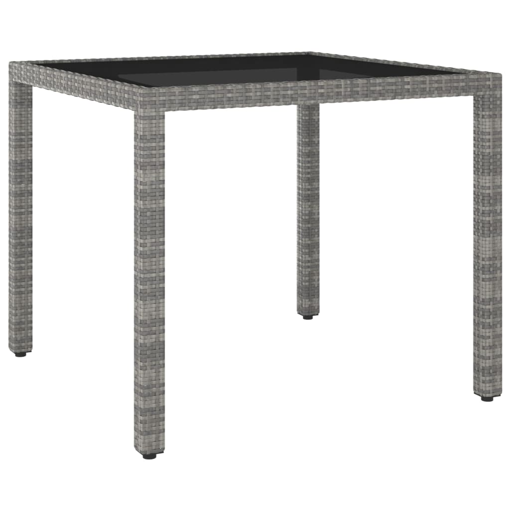 Beige PE rattan tempered glass garden table 250x100x75 cm