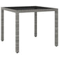 Mesa de jardín de vidrio templado ratán PE beige 250x100x75 cm