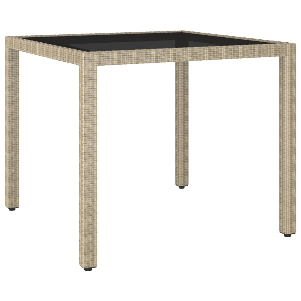 Mesa de jardín de ratán sintético beige 123x60x74 cm