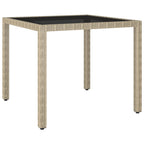 Mesa de jardín de ratán sintético beige 123x60x74 cm