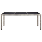 Mesa de jardín de ratán sintético gris 190x90x75 cm
